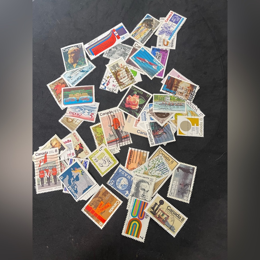 50 Assorted Vintage Canadian Stamps Collection- Collector Owned